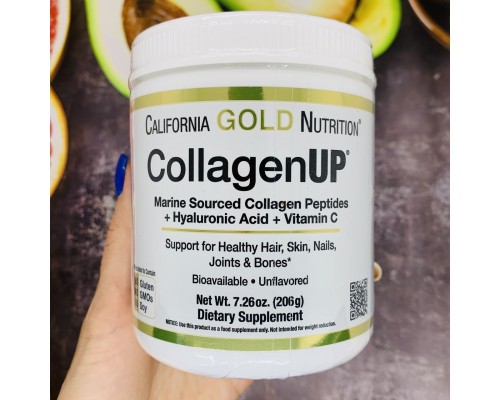 California Gold Nutrition, CollagenUP, морской коллаген, гиалуроновая кислота и витамин C, 206 г