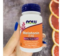 Now Foods, мелатонін, melatonin, 3 мг, 60 рослинних капсул